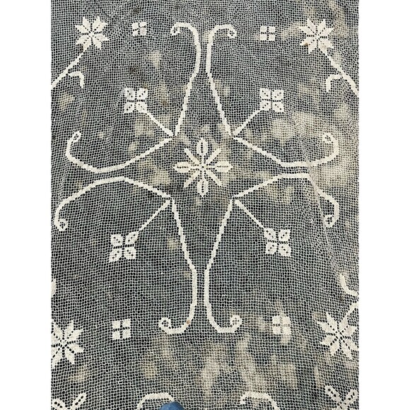 Antique Lace Full Bedspread Handmade Bed Spread Tablecloth Coverlet Throw 90x65" - Picture 1 of 3